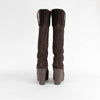 Saint Laurent Brown Shearling Wedge Boots