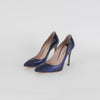 Miu Miu Blue Lizard Effect Heeled Pointy Shoes