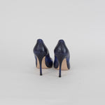 Miu Miu Blue Lizard Effect Heeled Pointy Shoes