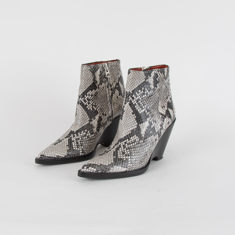 Acne Studios Animal Print Ankle High Pointy Boots