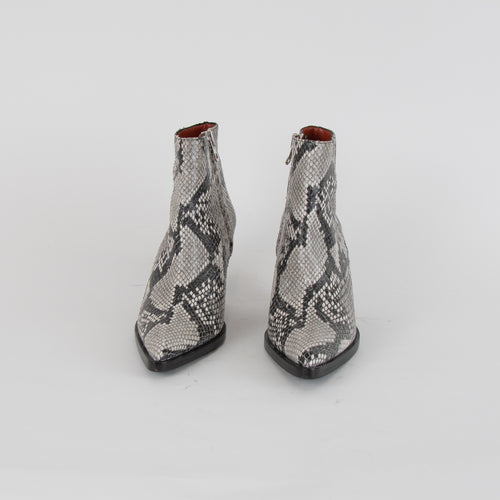 Acne Studios Animal Print Ankle High Pointy Boots