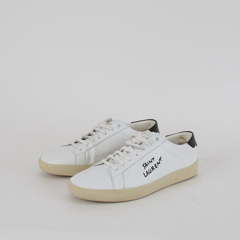 Saint Laurent White Court Classic Leather Trainers