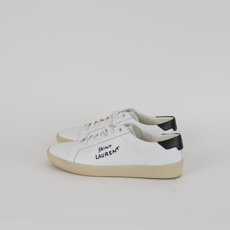 Saint Laurent White Court Classic Leather Trainers