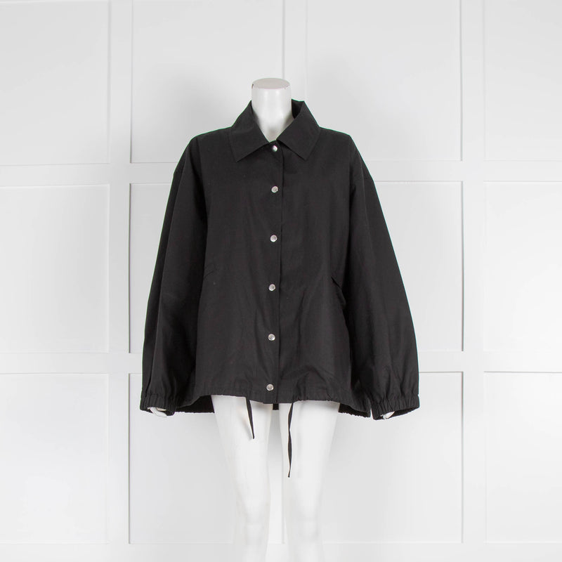 Jil Sander Black Cotton-Polin Jacket with Logo Back