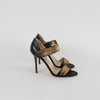 Jimmy Choo Tallow Black And Gold Sequin Sandal