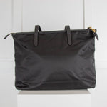 Prada Black Re-Nylon and Saffiano Leather Logo Tote Bag