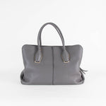 Tod's Grey Tote Top Handle Bag With Long Strap