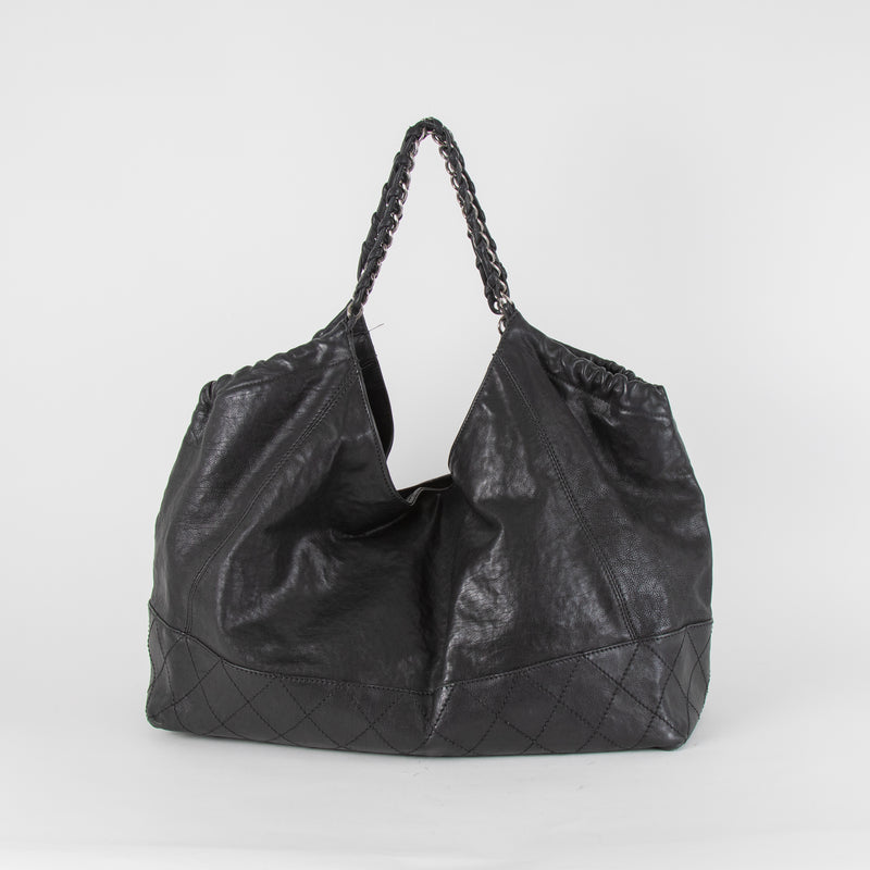 Chanel Black Coco Cabas Leather Tote Bag