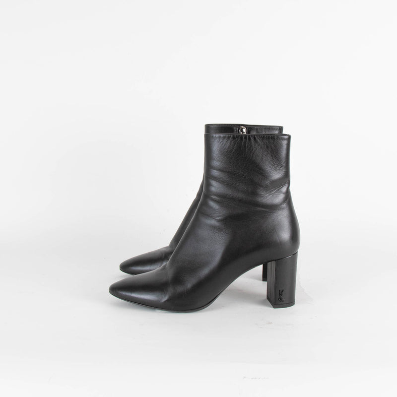 Saint Laurent Black Lou Leather Ankle Boots