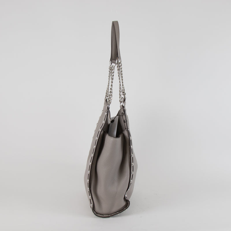 Michael Kors Grey Studden Saddle Bag