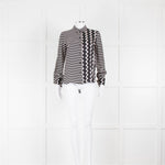 Stella McCartney Black Cream Pattern Button Up Blouse