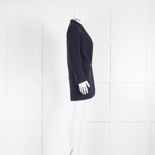 Stella McCartney Navy Blue Wool Blend Short Coat