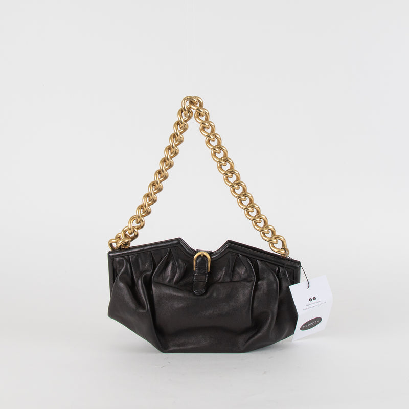 Jimmy Choo Soft Leather Pouch Bag with Chain Strap