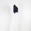 Carolina Herrera Navy Blue Silver Button Cardigan