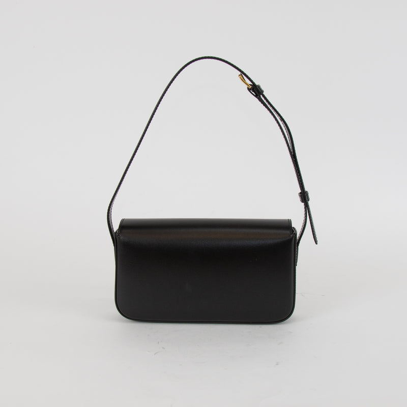 Celine Black Calf Skin Claude Shoulder Bag