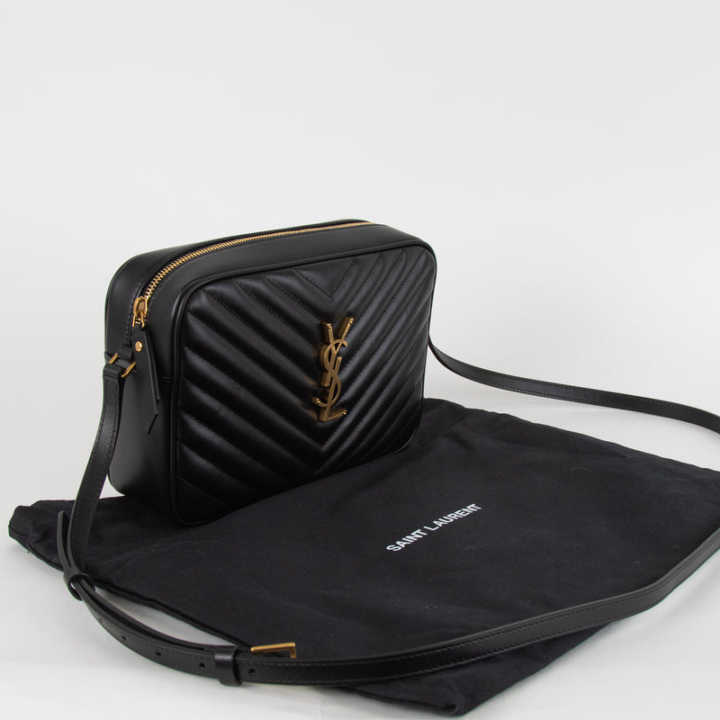 Saint Laurent Black Quilted Lou Camera Bag