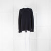 RAEY Navy Recycled Cashmere Raglan Open Knit Jumper