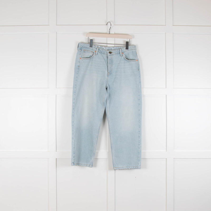 Raey Pale Blue Denim Crop Jeans