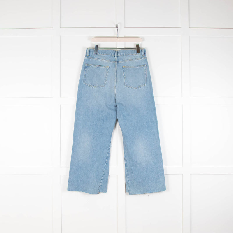 Raey Light Blue Wide Leg Raw Hem Jeans