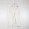 Raey White Cotton Full Length Boyfriend Jeans