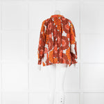 Dodo Bar Or Cream Orange Floral Cotton Wide Tops