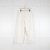 Raey White Raw Hem Crop Wide Leg Jeans