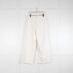 Raey White Raw Hem Crop Wide Leg Jeans