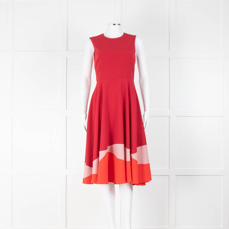 Roksanda Red Orange Pink Hem Alesi Sleeveless Dress