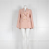 J Crew Pink Wool Silk Blazer with Gold Buttons