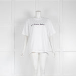 Victoria Beckham White Slogan Short Sleeve T Shirt