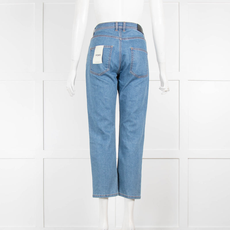 Fendi Blue Denim Karl Embellished Jeans