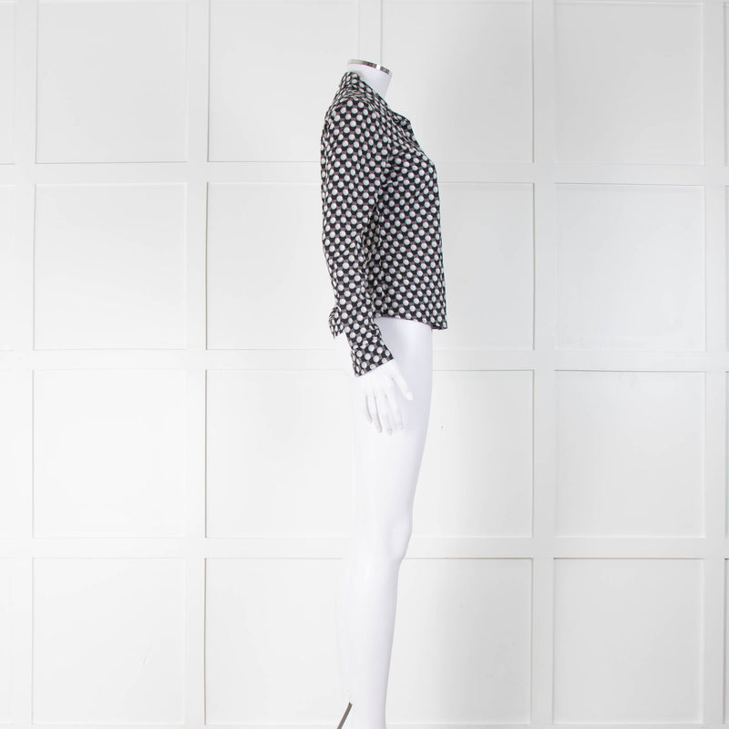 Gucci Grey Black White Dotted Long Sleeve Shirt