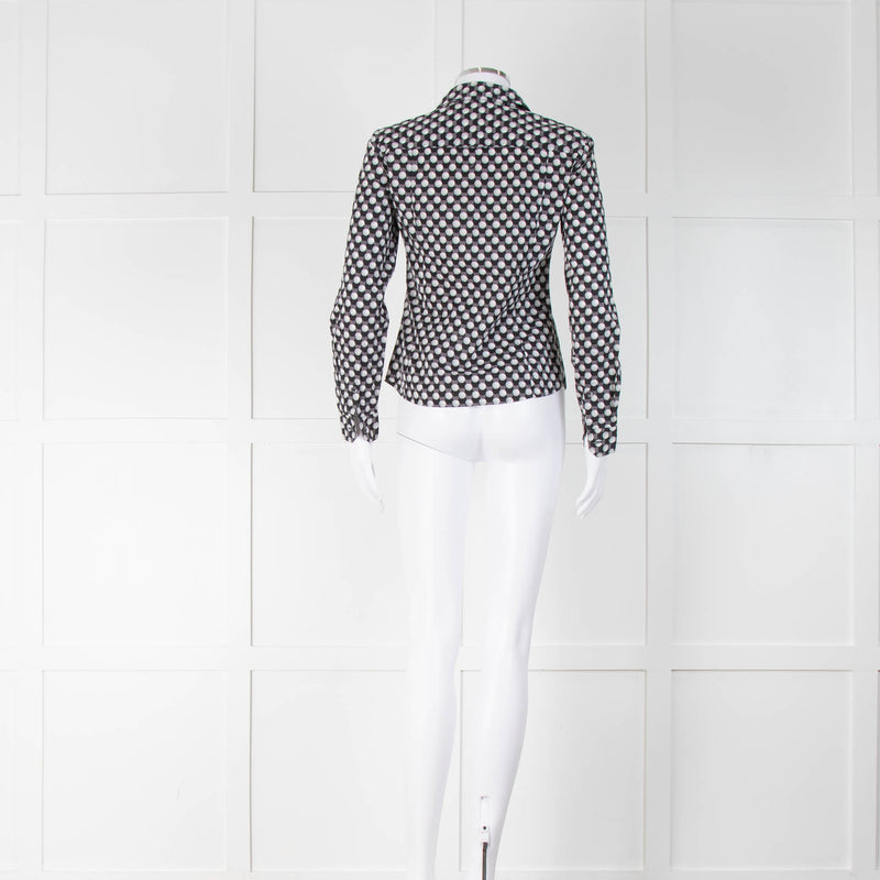 Gucci Grey Black White Dotted Long Sleeve Shirt