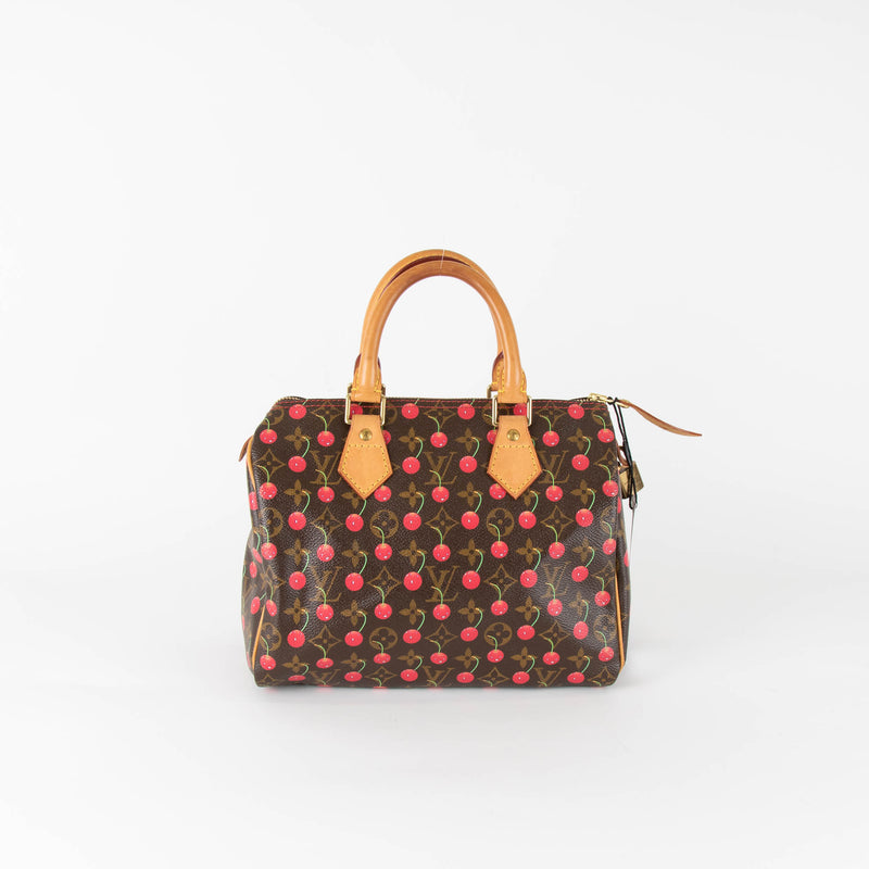 Louis Vuitton Brown Cherry Takashi Murakami Cerises Speedy Bag