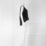 Adam Lippes Black Drop Back Sleeveless Hook & Eye Top