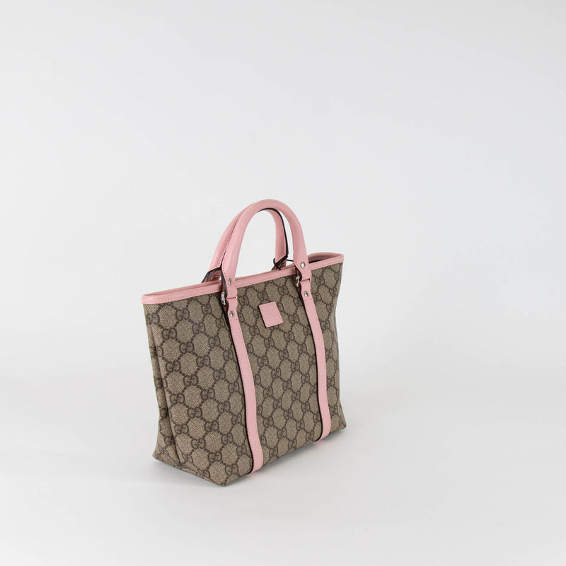 Gucci Beige Pink Children's GG Supreme Tote Bag