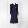 Tod's Navy Military Style Wool Coat