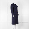 Tod's Navy Military Style Wool Coat