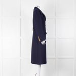 Tod's Navy Military Style Wool Coat