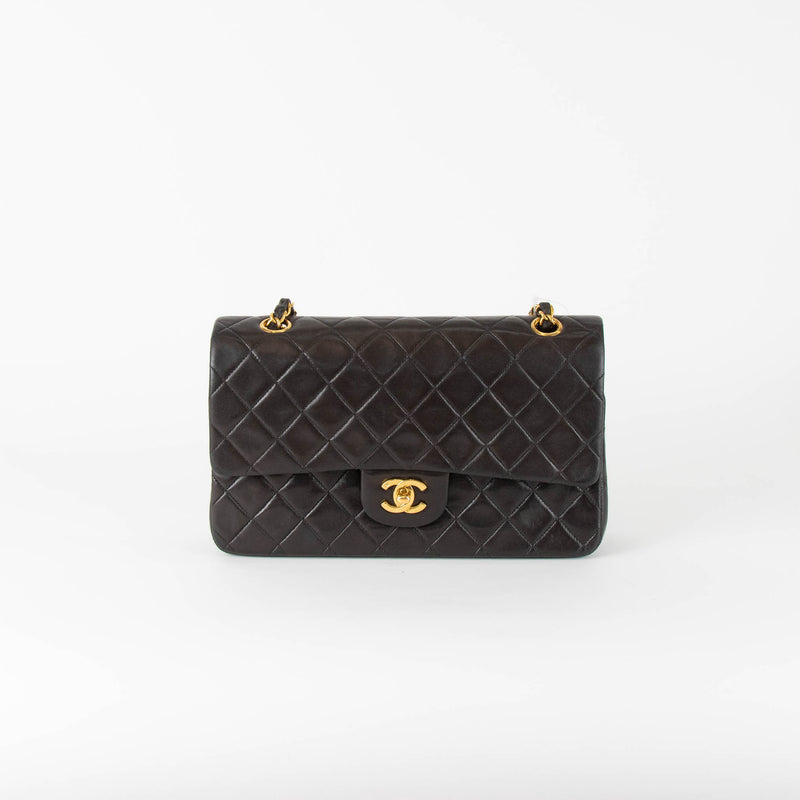 Chanel Medium Vintage Black Lambskin Double Flap Bag