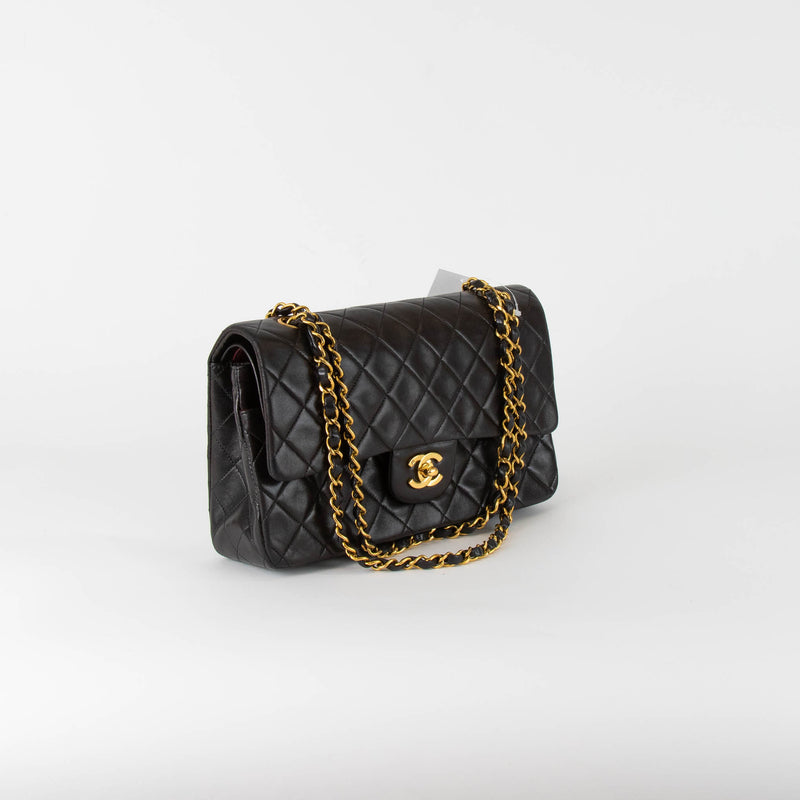 Chanel Medium Vintage Black Lambskin Double Flap Bag