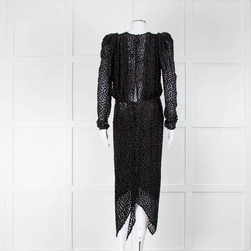 Isabel Marant Black Embellished Maray Midi Dress