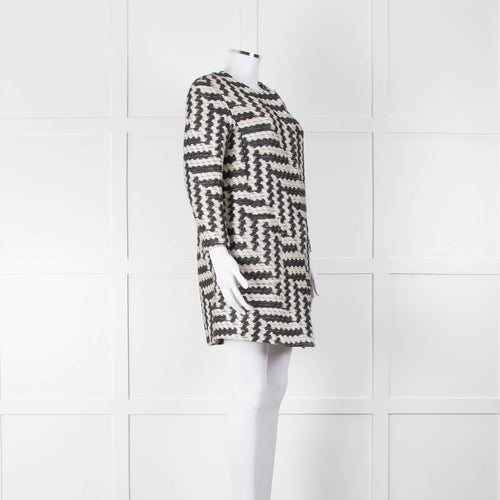 Stills White Black Zig Zag Coat