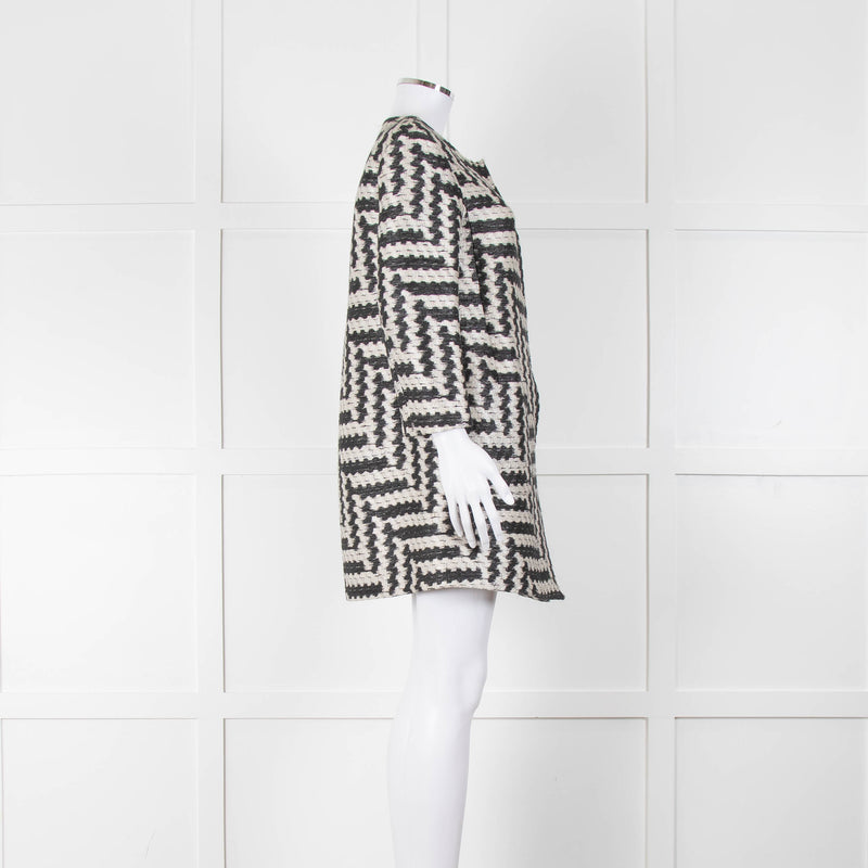 Stills White Black Zig Zag Coat