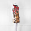 Roberto Cavalli Animal Print Wool Blend Sleeveless Dress