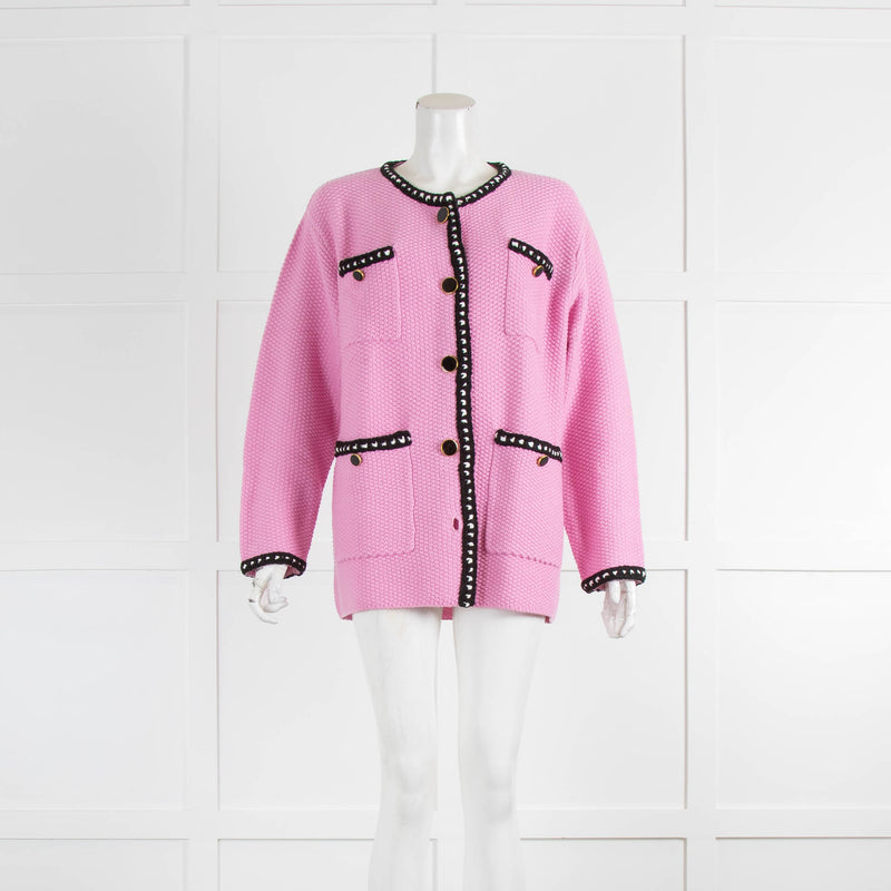 Essential Antwerp Pink Boucle Chanel Style Cardigan