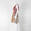 Roberto Cavalli Animal Print Wool Blend Sleeveless Dress