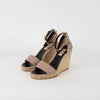 Valentino Beige Rockstud Espadrille Wedge Sandals