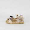 Gucci Cream Navy Rope Detail Leather Flat Espadrilles