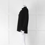 Dorothee Schumacher Black Wool Blend Frill Neck Tie Sweater